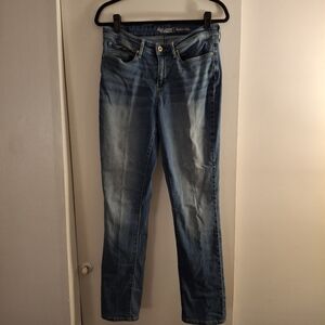 Signature Levi Strauss & Company Women's Stylish Blue Denim Distressed Jeans